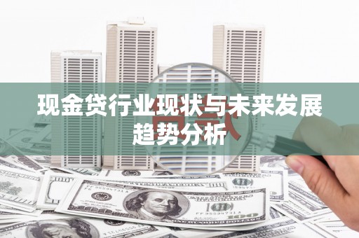 莎车现金贷行业现状与未来发展趋势分析