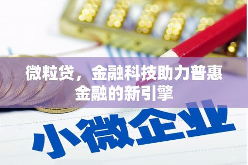 长葛微粒贷，金融科技助力普惠金融的新引擎
