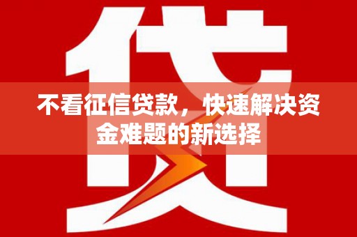 槐荫不看征信贷款，快速解决资金难题的新选择