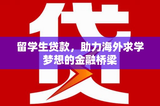 汉滨留学生贷款，助力海外求学梦想的金融桥梁